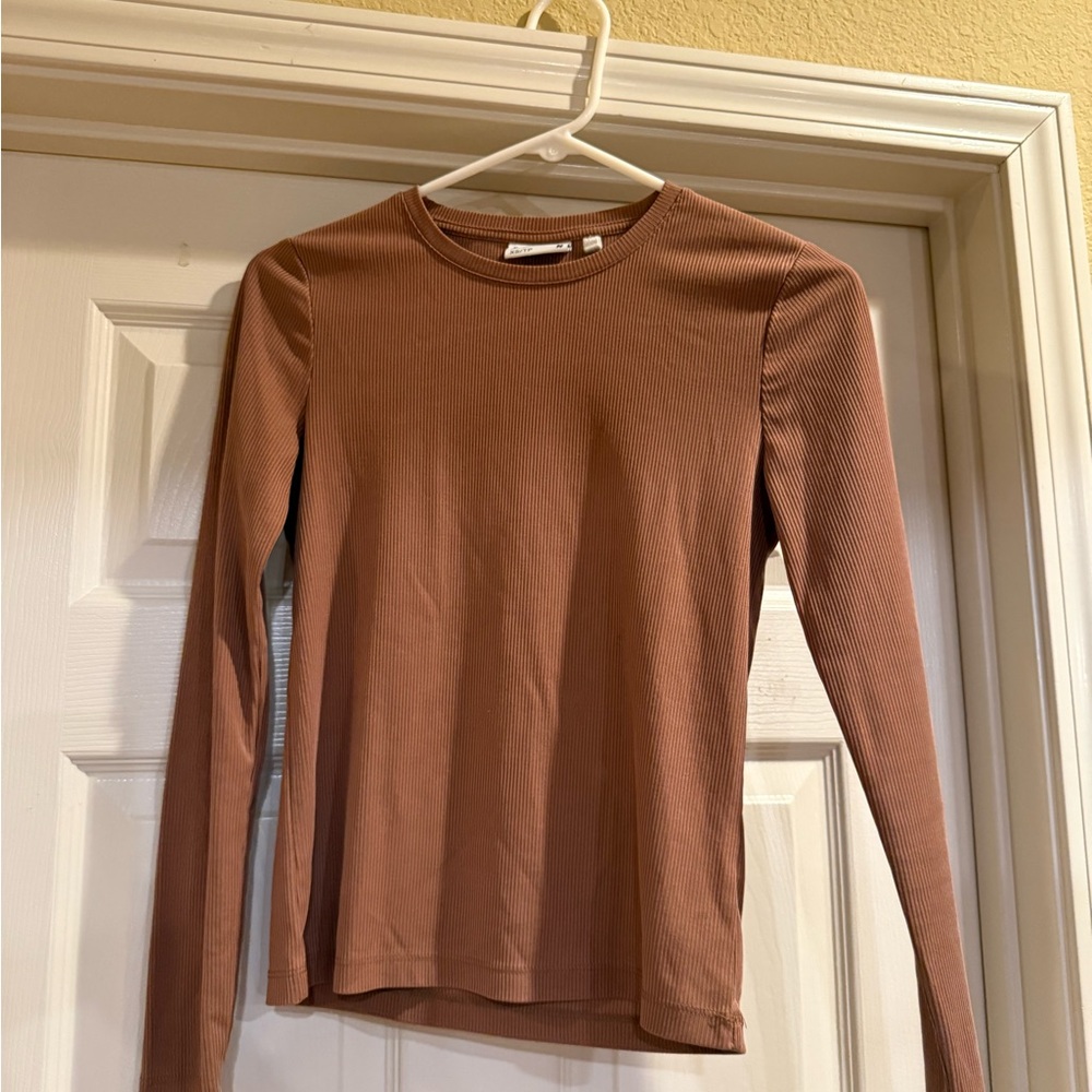Frank & Oak Brown Long Sleeve Tee